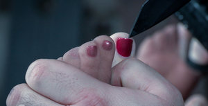 18 year old girl Nicole Ray showing off her tits and twat on golf course